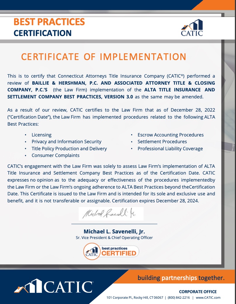 catic certifies baillie & hershman and aatc catic certifies baillie & hershman and aatc